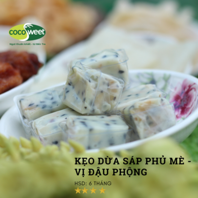 Kẹo dừa sáp phủ mè